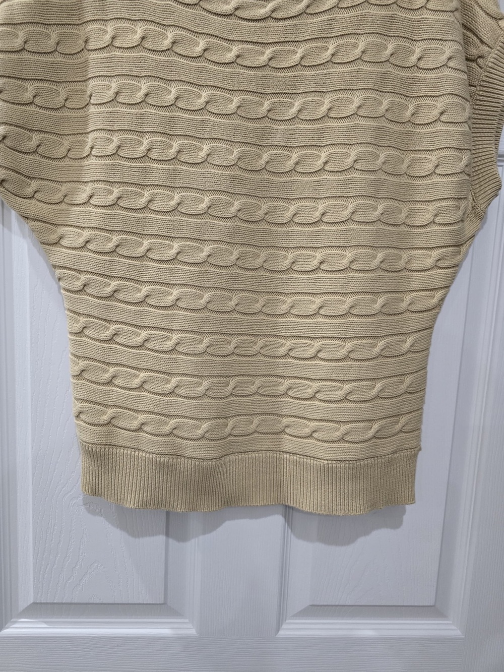 Ralph Lauren Sport Cream Cable-Knit Short Sleeve Sweater Size L - Picture 4 of 6